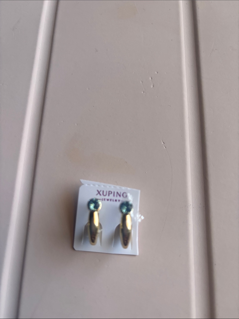 Xuping Gold Tone Earrings with Blue Stones
